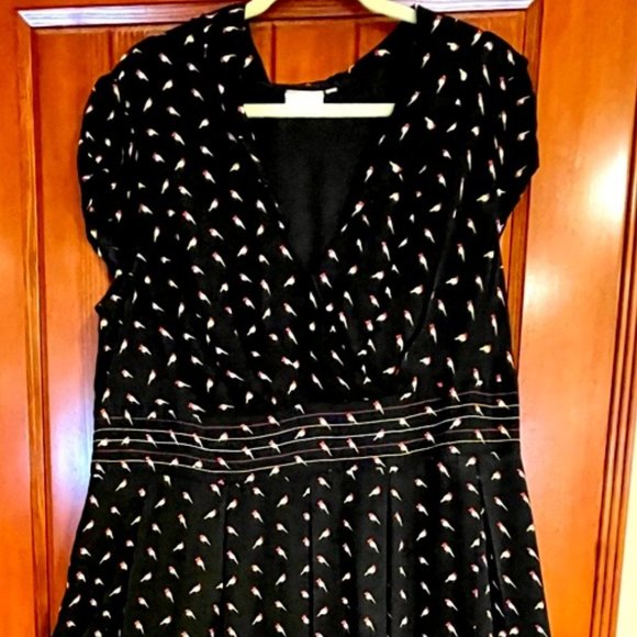 eshakti Dresses & Skirts - Bird print Swing Dress ~ retro vintage ~ soft ~2x
